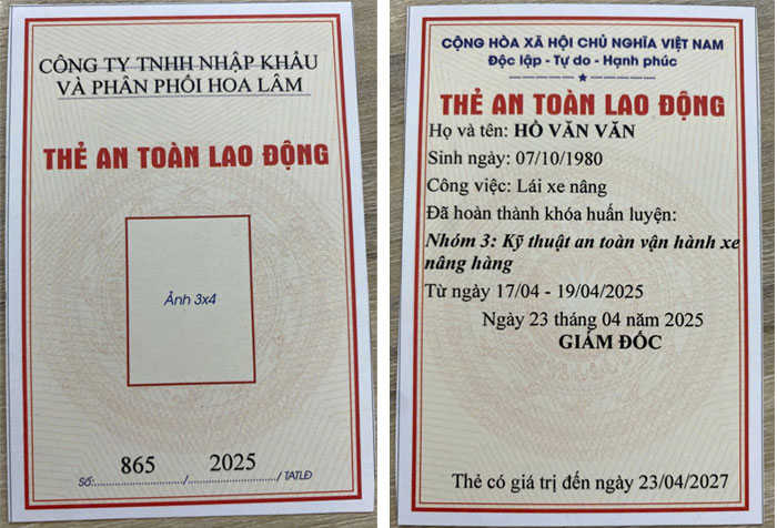 thẻ atvslđ vận hành lái xe nâng hàng