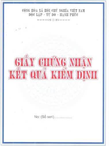 giấy chứng nhận kêt quả kiểm định mặt trước