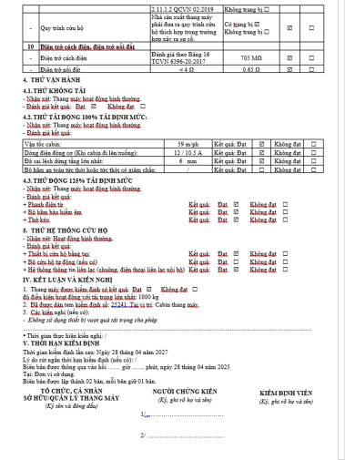biên bản kiểm định thang máy trang 5