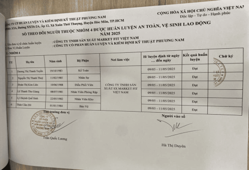 số theo dõi huấn luyện atvslđ nhóm 4